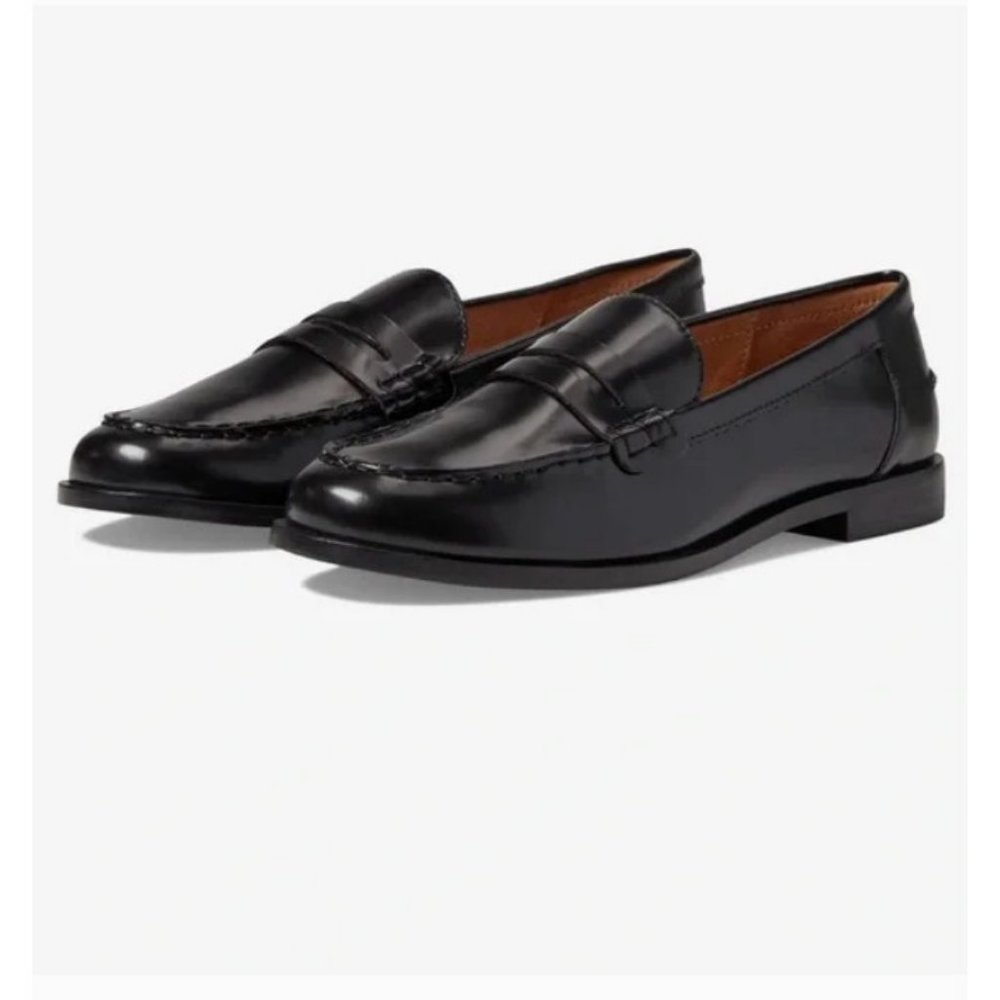 Madewell $165 The Nye Penny Loafers True Black Leather Size 8 NJ255